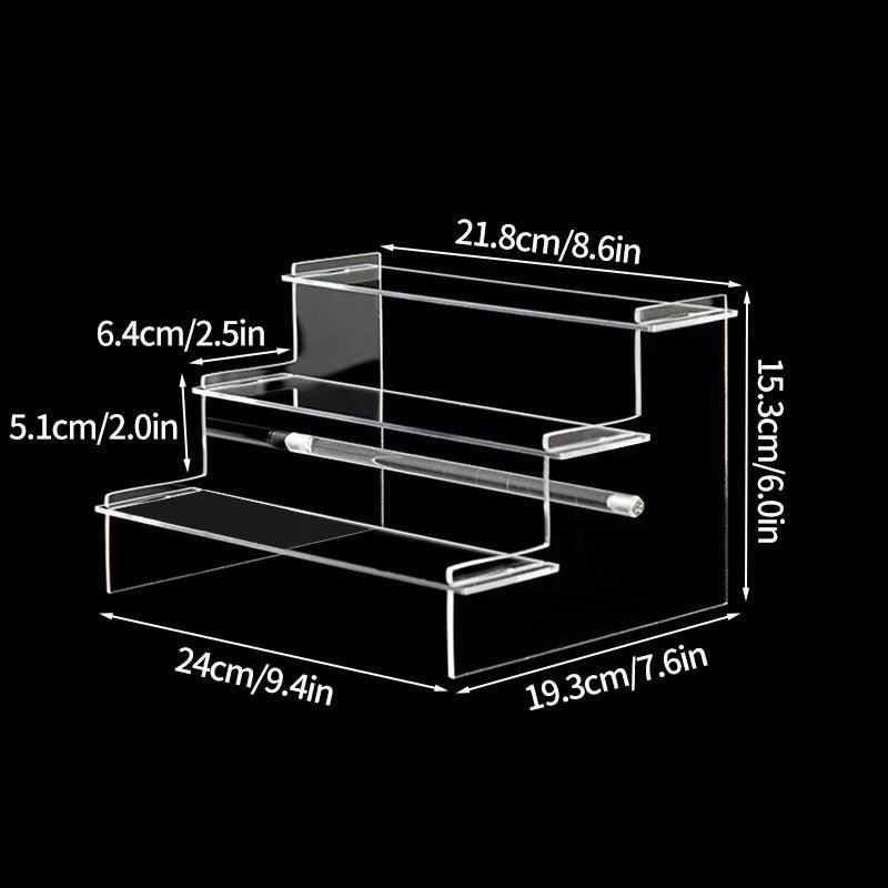 Size comparison of S and L format acrylic cosmetic stands