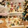 Interior view of 3-tier acrylic showcase displaying internal dimensions 25x15x18cm for blind box figure arrangement