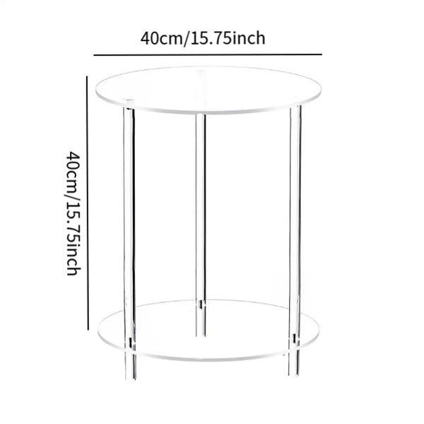 Easy assembly process of acrylic side table showing simple 10-minute installation steps
