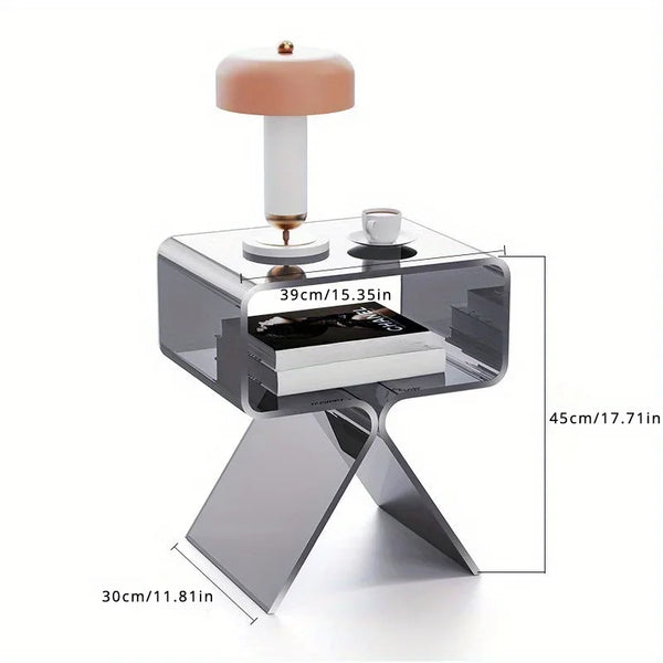 Transparent acrylic furniture components assembly parts view