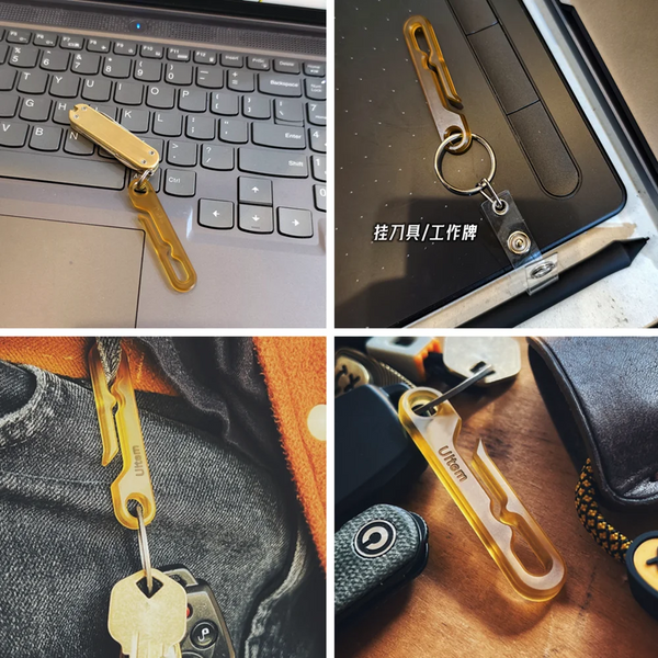 Lightweight PEI keychain held in hand for EDC use