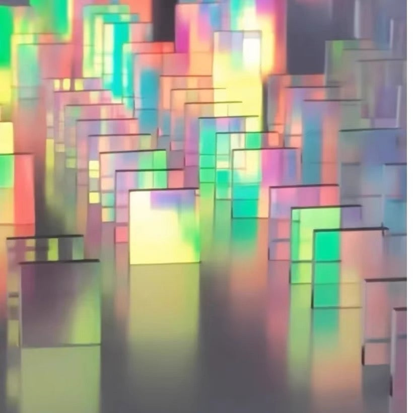 Vibrant plexiglass rainbow sheet with stunning light reflection effects