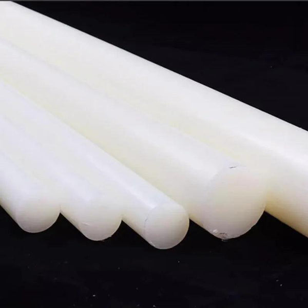 White nylon rods in multiple diameters for machining and DIY projects