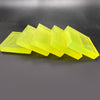 Yellow polyurethane die cutting pad 100x100x10mm front view